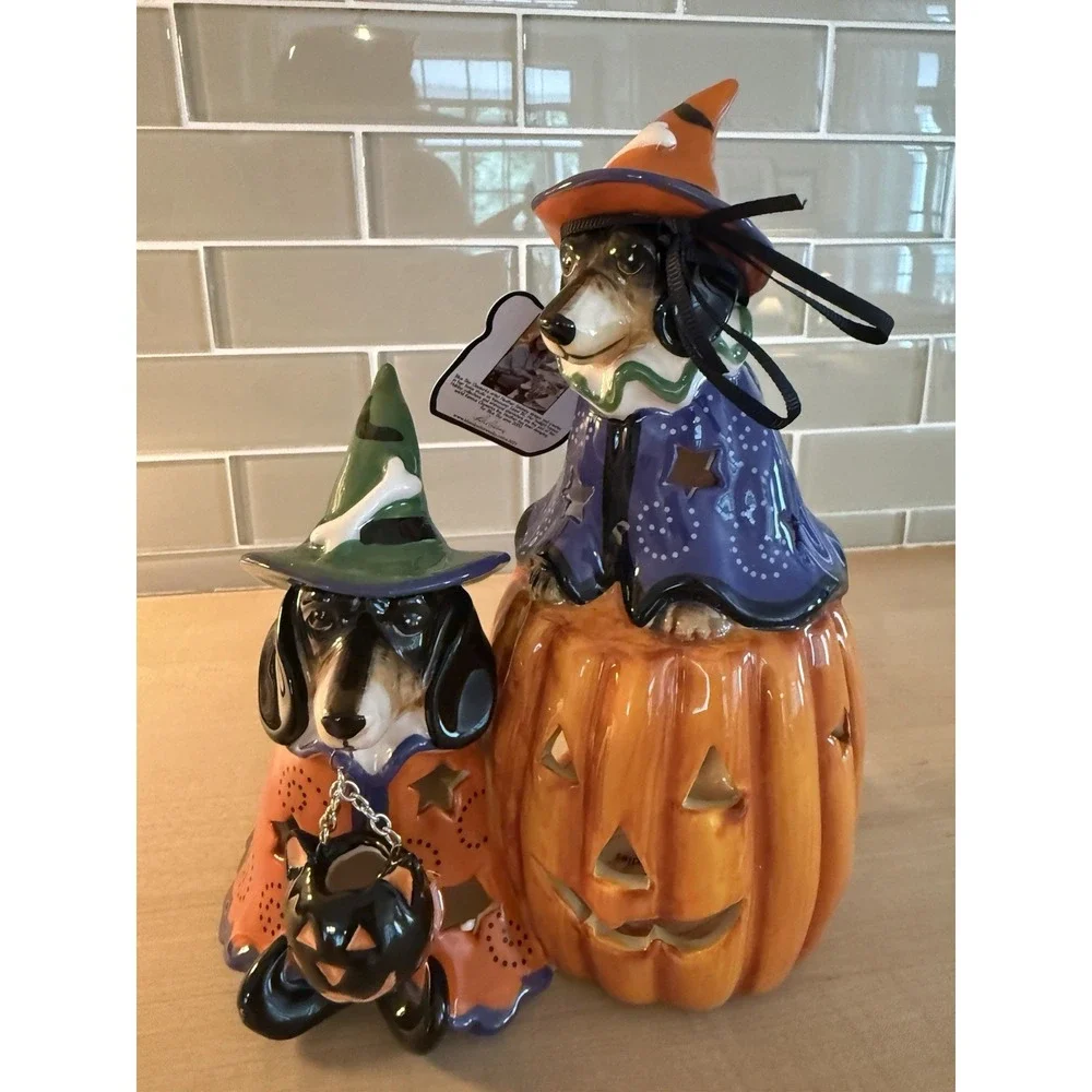 Blue Sky Clayworks Harry & Hermione Dachshund Witch Dogs Heather Goldminc New